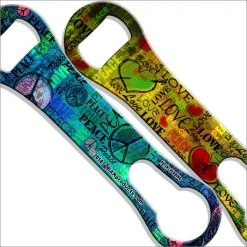 BarProducts.com Grungy Love And Peace - Kolorcoat™ V-Rod® Opener Bartending Bottle Openers