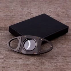 BarProducts.com Double Blade Guillotine Cigar Cutter - Gunmetal Plated