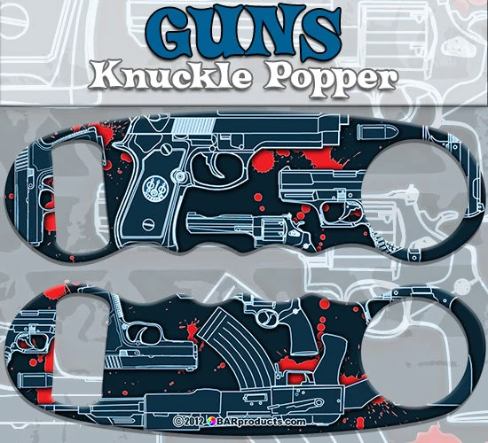 guns-lable.jpg BarProducts.com Knuckle Popper Bottle Opener - Guns