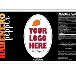 BarProducts.com Cocktail Ingredients ADD YOUR NAME - Habenero Custom Hot Sauce