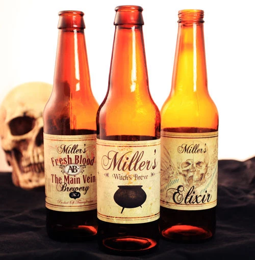 halloween-custom-beer-bottle-labels.jpg BarProducts.com Halloween Themed 6 Pack - Add Your Name Beer Labels