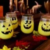 BarProducts.com Halloween Jack O'Lantern Stemless Wine Glasses