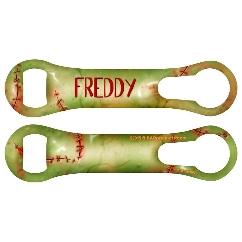 halloween-vrod-frankenstien-add-name-sample.jpg BarProducts.com ADD YOUR NAME V-Rod® Bottle Opener – Frankenstein BAR TOOLS
