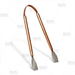 BarProducts.com Master Mixology Hammered Copper Plated Tongs - 7"