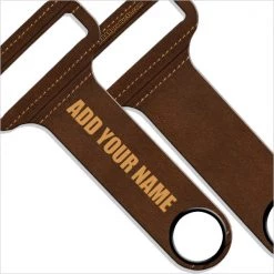 BarProducts.com "ADD YOUR NAME" HAMMERHEAD™ Bottle Opener - Brown Leather BAR TOOLS