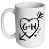 BarProducts.com CUSTOMIZABLE 15 Ounce Coffee Mug - INITIALS - Heart & Arrow