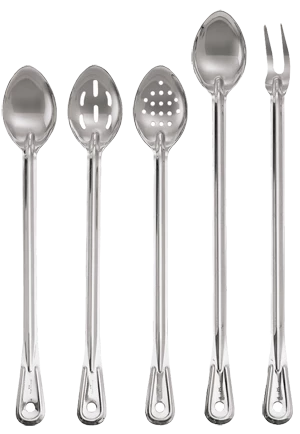 heavy-duty-bast-spoons.png BarProducts.com Basting Spoons And Fork - Heavy Duty With Size/Style Options