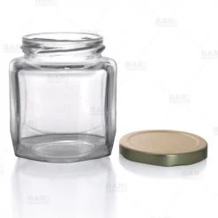 BarProducts.com Oval Hexagon Glass Jar W/ Lid - 9 Oz 5 BarProducts.com Oval Hexagon Glass Jar W/ Lid - 9 Oz