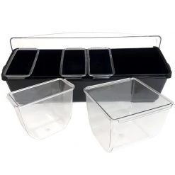 BarProducts.com SPECIAL COLLECTIONS Condiment Holder (4) 1-Quart (1) 2-Quart Fruit Trays - Black