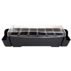 BarProducts.com Condiment Holder (6) 1-Quart Fruit Trays With Straw Holders