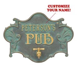 BarProducts.com BAR DECOR CUSTOMIZABLE Cast Aluminum Plaque (and Bottle Opener) - Hops And Barley Beer Pub Design 3 BarProducts.com BAR DECOR CUSTOMIZABLE Cast Aluminum Plaque (and Bottle Opener) - Hops And Barley Beer Pub Design