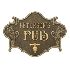 BarProducts.com BAR DECOR CUSTOMIZABLE Cast Aluminum Plaque (and Bottle Opener) - Hops And Barley Beer Pub Design 5 BarProducts.com BAR DECOR CUSTOMIZABLE Cast Aluminum Plaque (and Bottle Opener) - Hops And Barley Beer Pub Design