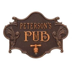 BarProducts.com BAR DECOR CUSTOMIZABLE Cast Aluminum Plaque (and Bottle Opener) - Hops And Barley Beer Pub Design 6 BarProducts.com BAR DECOR CUSTOMIZABLE Cast Aluminum Plaque (and Bottle Opener) - Hops And Barley Beer Pub Design