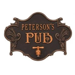 BarProducts.com BAR DECOR CUSTOMIZABLE Cast Aluminum Plaque (and Bottle Opener) - Hops And Barley Beer Pub Design 8 BarProducts.com BAR DECOR CUSTOMIZABLE Cast Aluminum Plaque (and Bottle Opener) - Hops And Barley Beer Pub Design