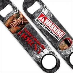 BarProducts.com Speed Bottle Opener / Bar Key - Tattoos Make Me Horny Bartending Bottle Openers