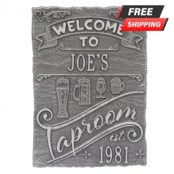 BarProducts.com CUSTOMIZABLE Cast Aluminum Plaque - Taproom Brew Pub Design