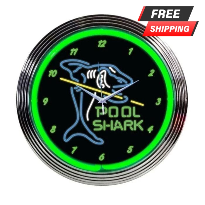 image_png202318967.png BarProducts.com Neon Clock - Pool Shark - 15" Diameter