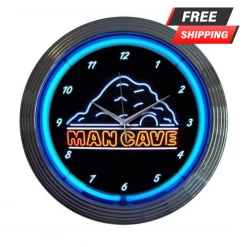 BarProducts.com Neon Clock - Man Cave - 15" Diameter SPECIAL COLLECTIONS