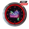 BarProducts.com SPECIAL COLLECTIONS Neon Clock - Tiki Bar - 15" Diameter