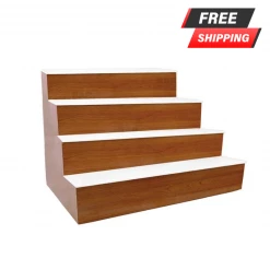 BarProducts.com BarConic® LED Liquor Bottle Display Shelf - 4 Steps - Wild Cherry - Several Lengths