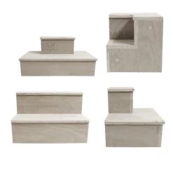 BarProducts.com BAR DECOR MixMaster™ 2 Tier Incremental Wooden Liquor Bottle Shelf Displays - NATURAL