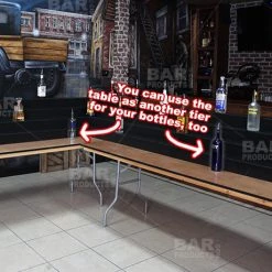 BarProducts.com BAR DECOR MixMaster™ 2 Tier Incremental Wooden Liquor Bottle Shelf Displays - BLACK