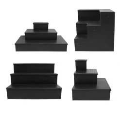 BarProducts.com MixMaster™ 3 Tier Incremental Wooden Liquor Bottle Shelf Displays - BLACK BAR DECOR