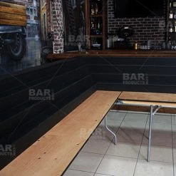 BarProducts.com BAR DECOR MixMaster™ 2 Tier Incremental Wooden Liquor Bottle Shelf Displays - NATURAL