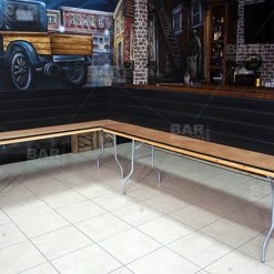 BarProducts.com BAR DECOR MixMaster™ 2 Tier Incremental Wooden Liquor Bottle Shelf Displays - NATURAL