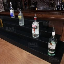 BarProducts.com BAR DECOR MixMaster™ 2 Tier Incremental Wooden Liquor Bottle Shelf Displays - NATURAL