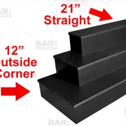 BarProducts.com BAR DECOR MixMaster™ 2 Tier Incremental Wooden Liquor Bottle Shelf Displays - NATURAL