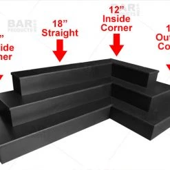 BarProducts.com BAR DECOR MixMaster™ 2 Tier Incremental Wooden Liquor Bottle Shelf Displays - NATURAL