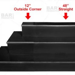 BarProducts.com BAR DECOR MixMaster™ 2 Tier Incremental Wooden Liquor Bottle Shelf Displays - BLACK