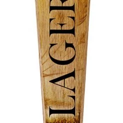 BarProducts Handcrafted Oak Wood Beer Tap Handles - Flared Shape - Initial LAGER Design