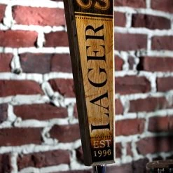 BarProducts Handcrafted Oak Wood Beer Tap Handles - Flared Shape - Initial LAGER Design