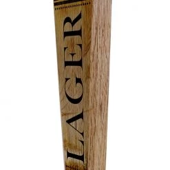 BarProducts Handcrafted Oak Wood Beer Tap Handles - Flared Shape - Initial LAGER Design
