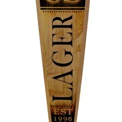 BarProducts Handcrafted Oak Wood Beer Tap Handles - Flared Shape - Initial LAGER Design