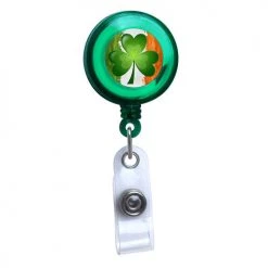 BarProducts.com Irish Flag And Shamrock, Translucent ID Badge Reels St. Patrick's Day Products