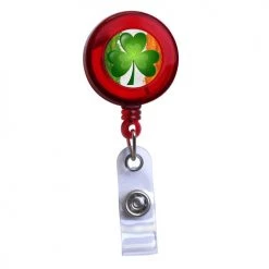 BarProducts.com Irish Flag And Shamrock, Translucent ID Badge Reels St. Patrick's Day Products