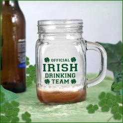BarProducts.com Irish Drinking Team Mason Jar - 12 Ounce