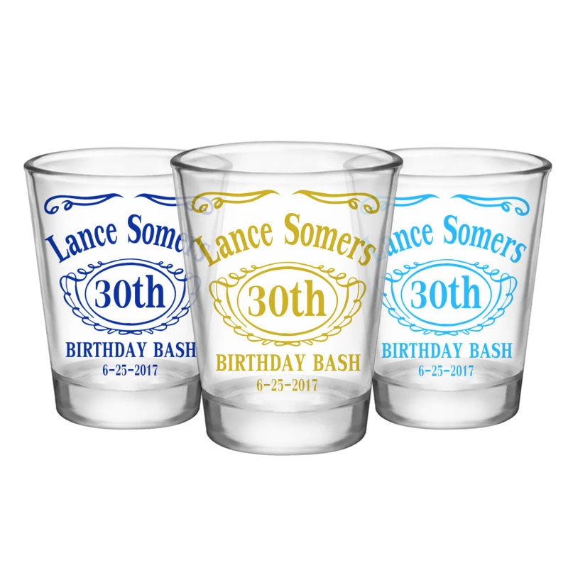 jack-birthday-clear-web-5.jpg BarProducts.com BAR SUPPLIES CUSTOMIZABLE - 1.75oz Clear Shot Glass - Birthday Bash