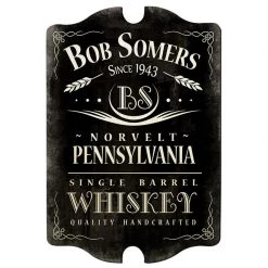 BarProducts Handcrafted Custom Tavern Shaped Wood Bar Sign - Single Barrel Whiskey