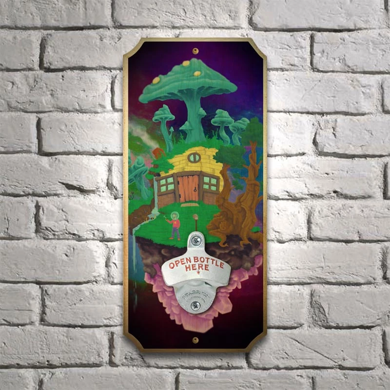 jason-kilthau-space-house-wall-plaque-bottle-opener-mock.jpg BarProducts.com Space House - Wood Plaque Wall Mounted Bottle Opener