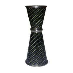 BarProducts.com Designer Jigger - Tall Double-Sided 28ML By 56ML - GOLD CARBON FIBER