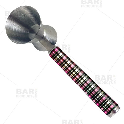 jigger-printed-handle-plaid-bp.jpg BarProducts.com Jigger With Printed Handle Design - Plaid - .75oz X 1.25oz Jiggers And Inventory Control