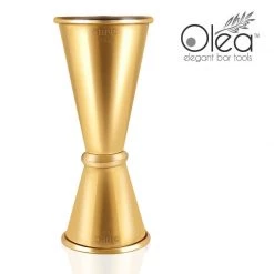 BarProducts.com Master Mixology Olea™ Japanese Tall Jigger - Gold Plated - 1 1/2oz X 1oz