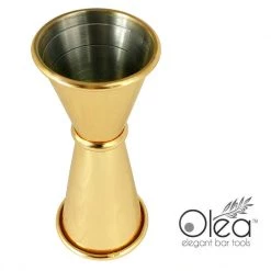 BarProducts.com Master Mixology Olea™ Japanese Tall Jigger - Gold Plated - 1 1/2oz X 1oz