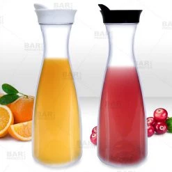 BarProducts.com Juice Carafes - 54 Ounce Jar - Black Or White Lid