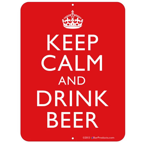 keep-calm-beer-9x12-1.jpg BarProducts.com "Keep Calm..." Kolorcoat™ Metal Bar Sign BAR DECOR
