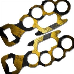 BarProducts.com Kolorcoat™ Knuckle Buster Bottle Opener - Hazard